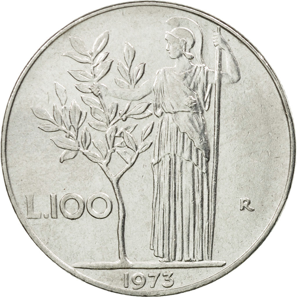 Coin, Italy, 100 Lire, 1973, Rome, EF(40-45), Stainless Steel, KM:96.1