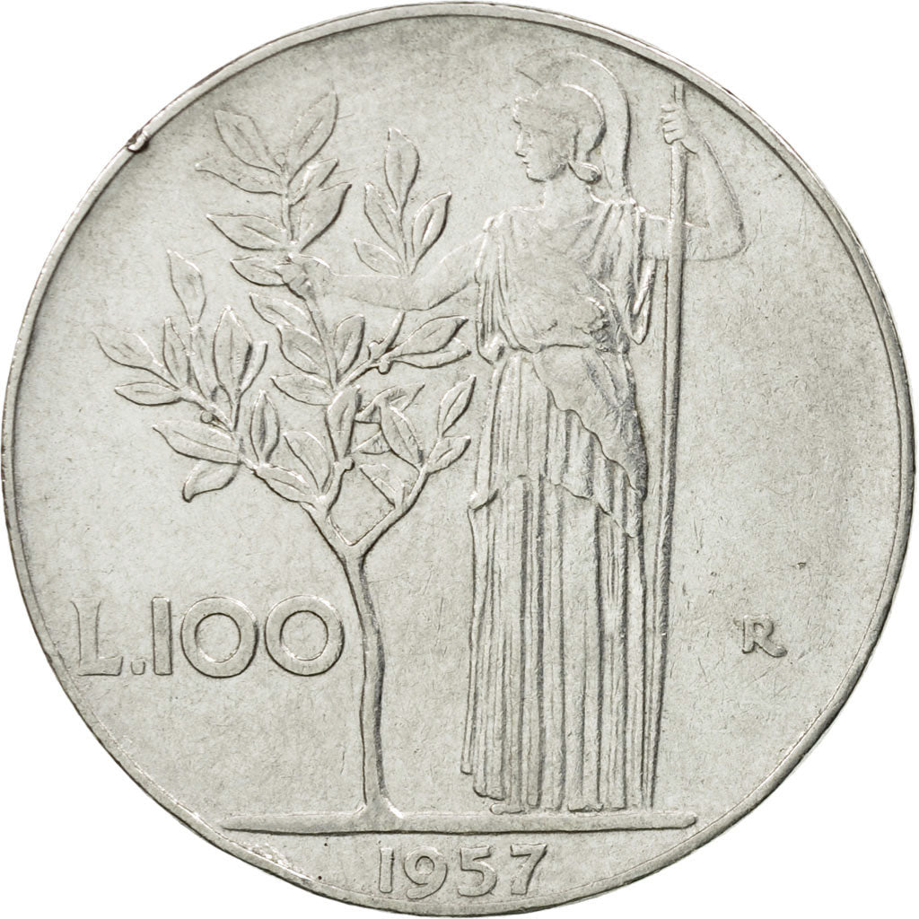 Münze, Italien, 100 Lire, 1957, Rome, SS, Stainless Steel, KM:96.1
