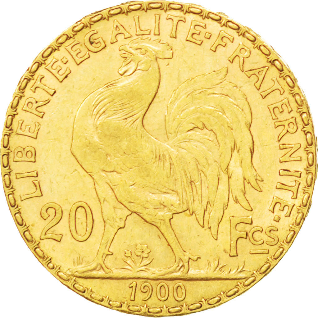 FRANCE, Marianne, 20 Francs, 1900, KM #847, AU(55-58), Gold, Gadoury #1064, 6.45