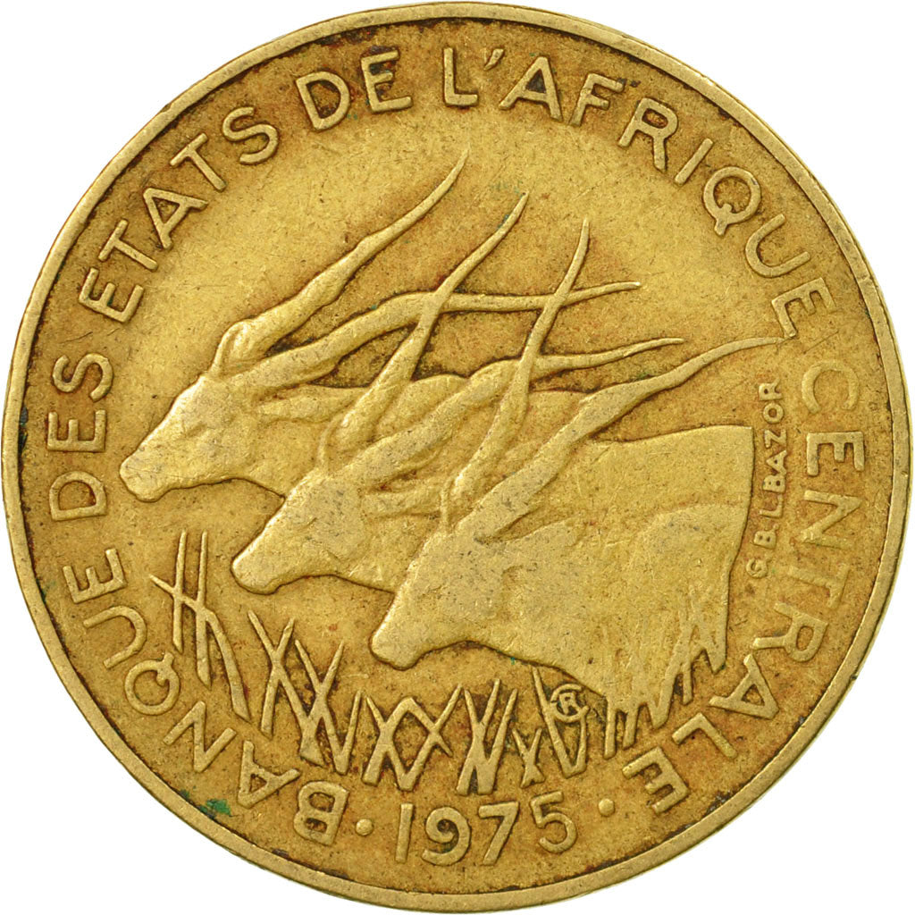 Coin, Central African States, 10 Francs, 1975, Paris, VF(20-25)