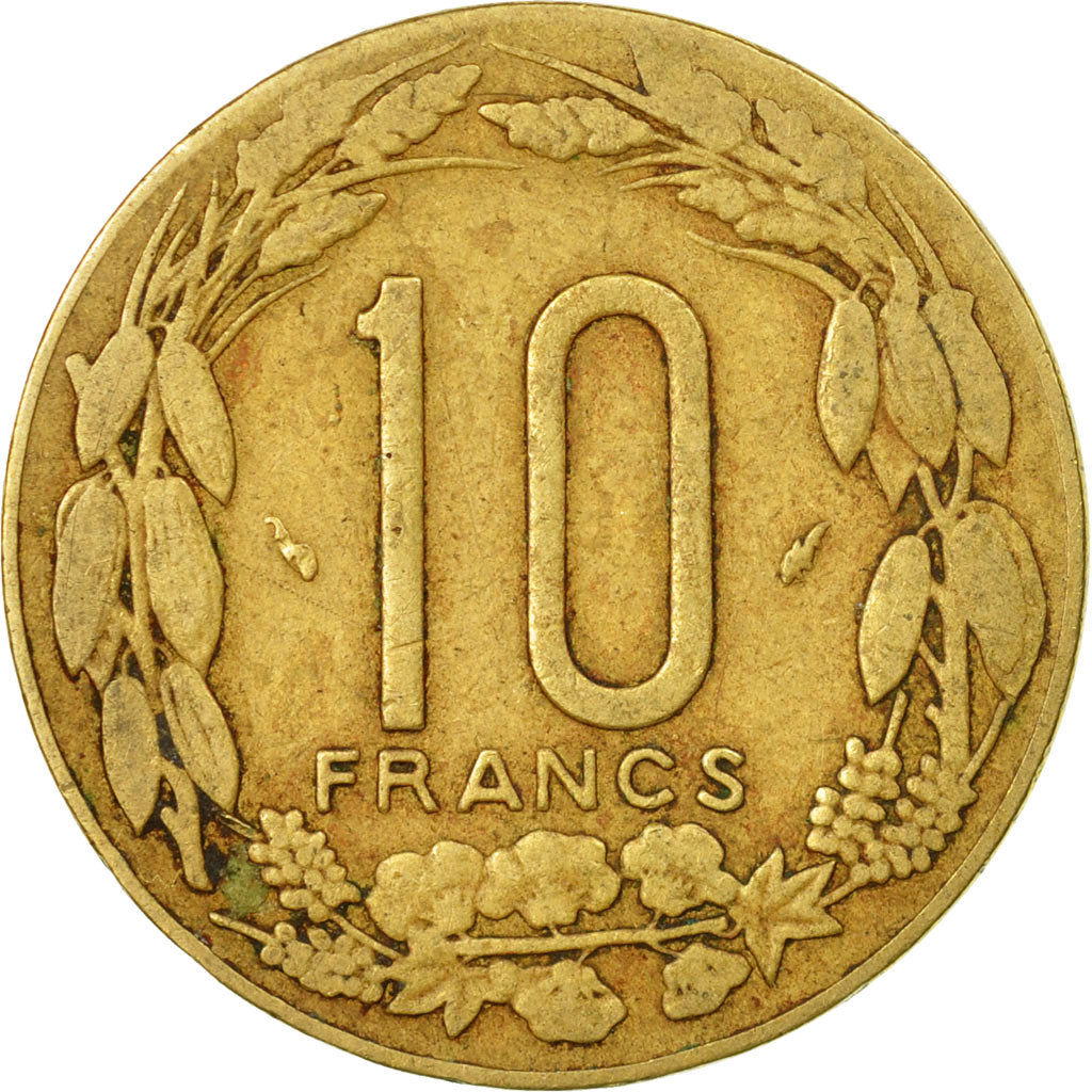 Coin, Central African States, 10 Francs, 1975, Paris, VF(20-25)