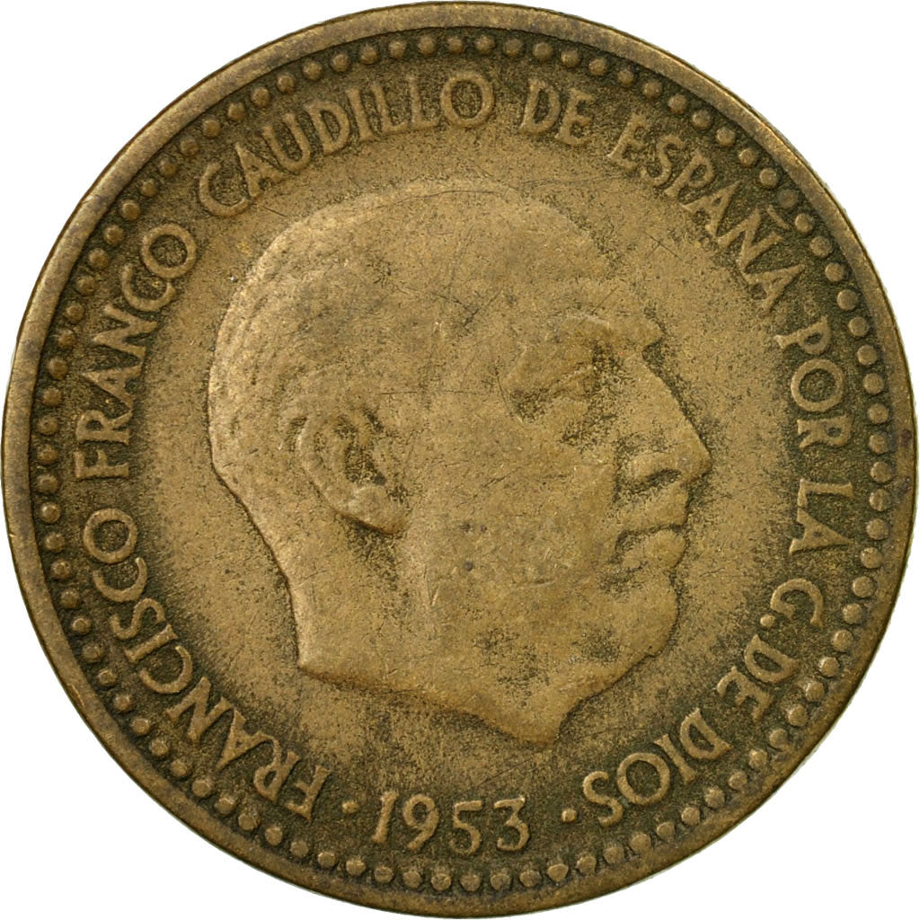 Moneta, Hiszpania, Francisco Franco, caudillo, Peseta, 1956, VF(30-35)