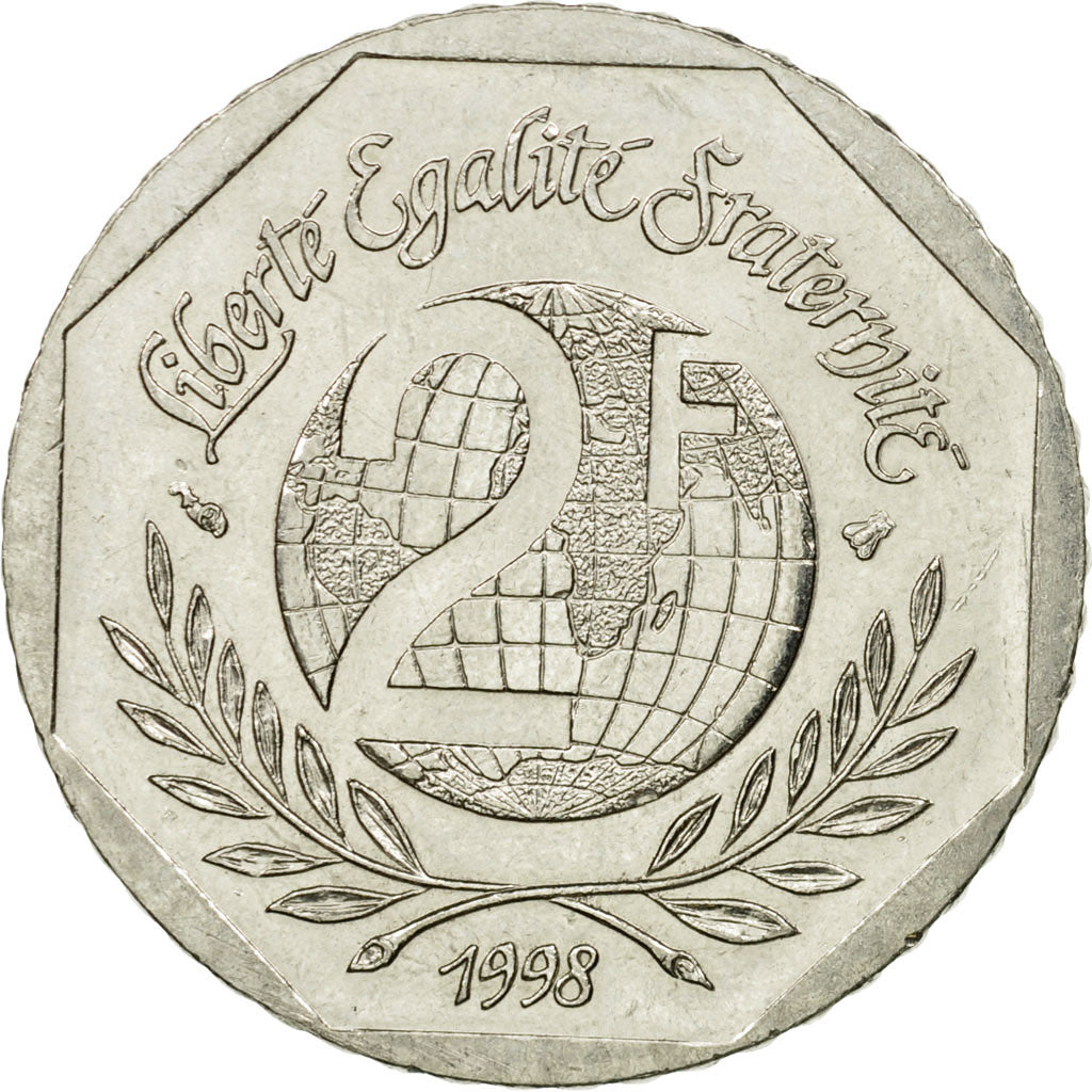 Coin, France, René Cassin, 2 Francs, 1998, Paris, EF(40-45), Nickel, KM:1213