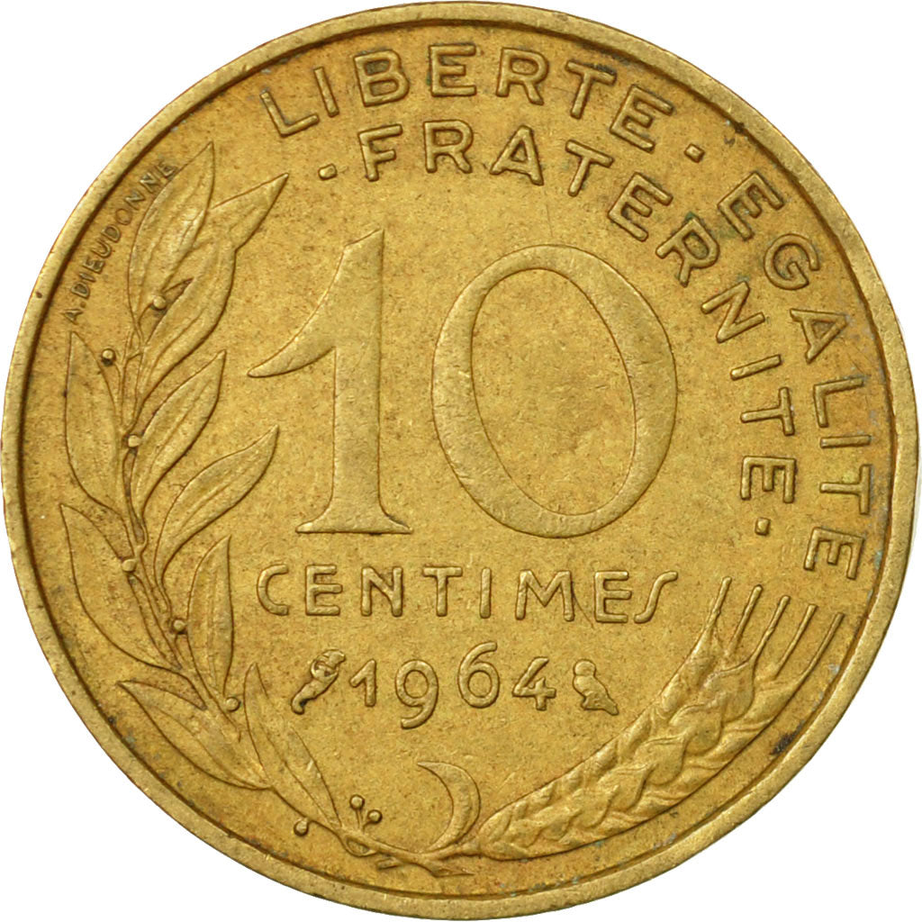 Coin, France, Marianne, 10 Centimes, 1964, Paris, EF(40-45), Aluminum-Bronze