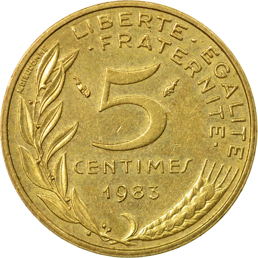 Coin, France, Marianne, 5 Centimes, 1983, Paris, EF(40-45), Aluminum-Bronze