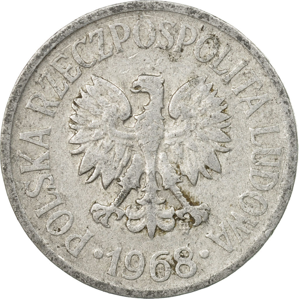 Coin, Poland, 20 Groszy, 1968, Warsaw, VF(30-35), Aluminum, KM:A47