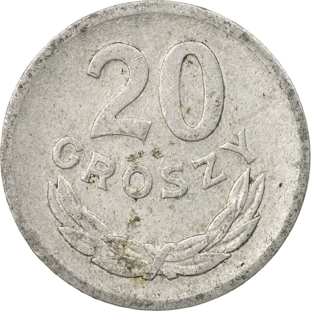 Coin, Poland, 20 Groszy, 1968, Warsaw, VF(30-35), Aluminum, KM:A47