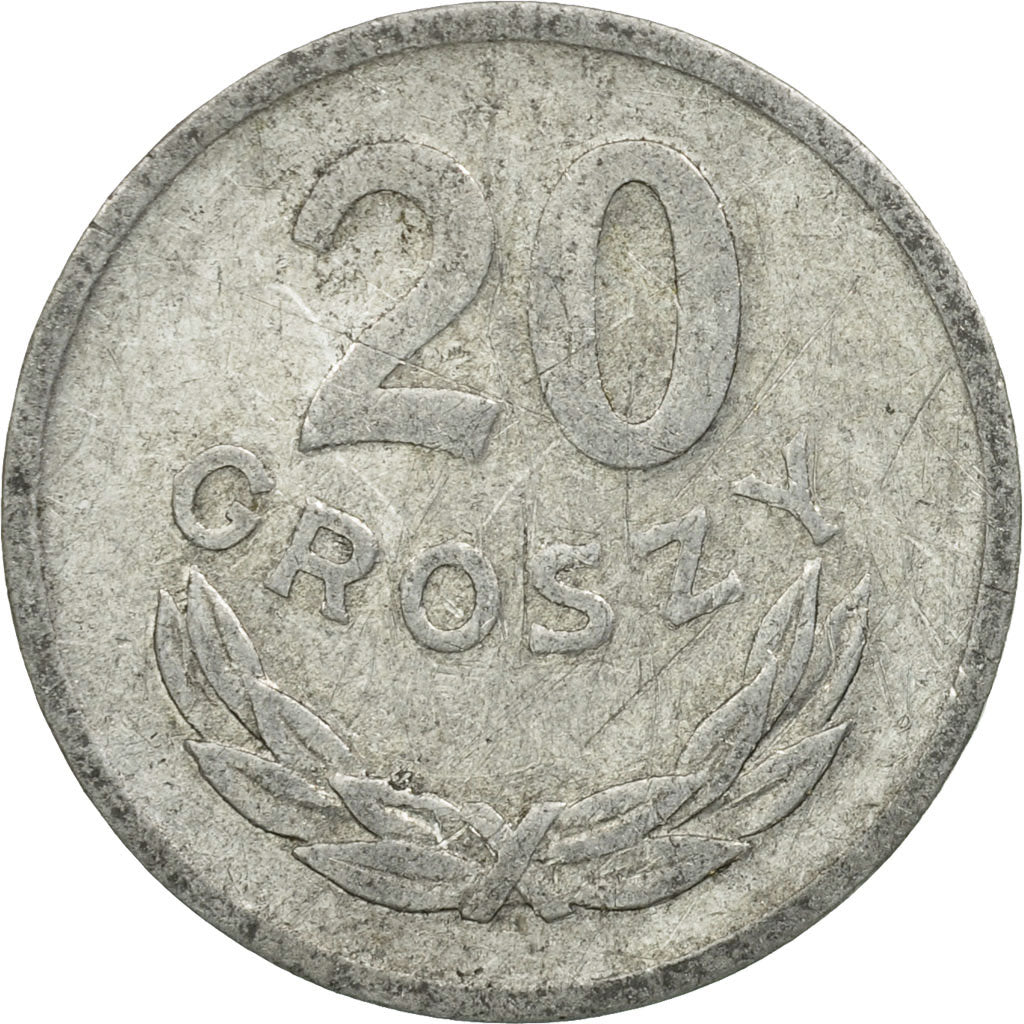Coin, Poland, 20 Groszy, 1972, Warsaw, VF(30-35), Aluminum, KM:A47