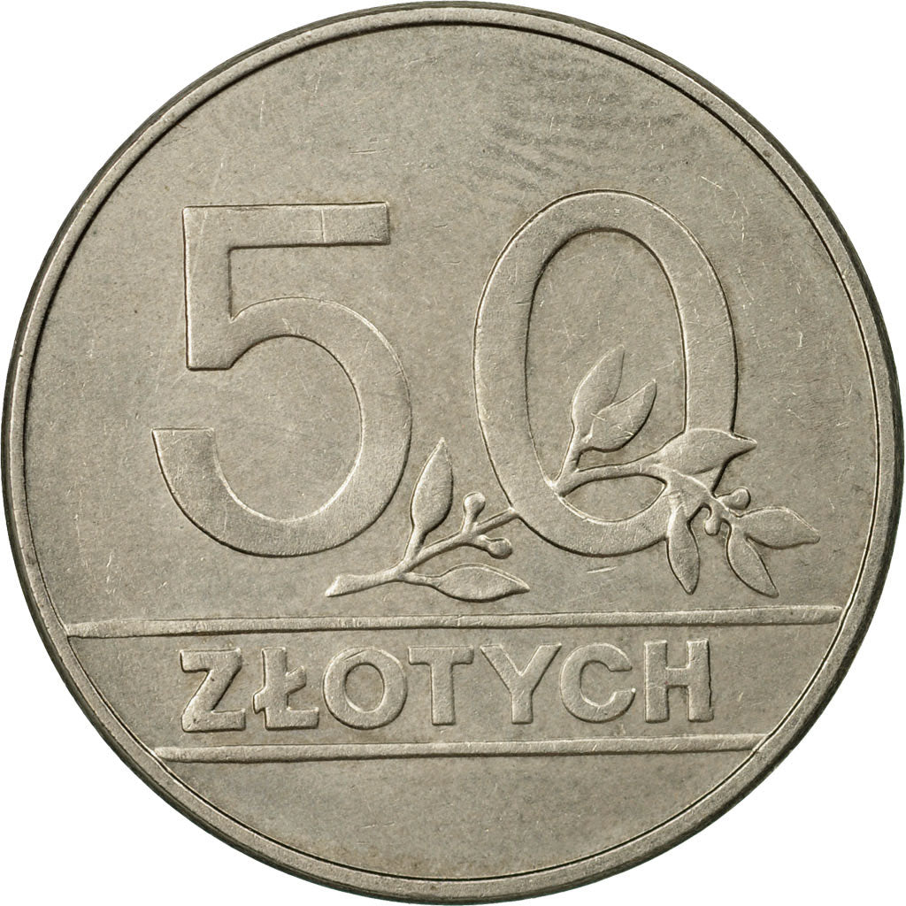 Münze, Polen, 50 Zlotych, 1990, Warsaw, SS, Copper-nickel, KM:216