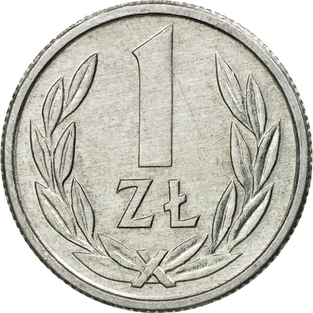 Coin, Poland, Zloty, 1990, Warsaw, AU(55-58), Aluminum, KM:49.3