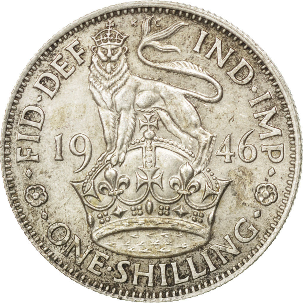 GREAT BRITAIN, Shilling, 1946, KM #854, AU(50-53), Silver, 23.5, 5.64
