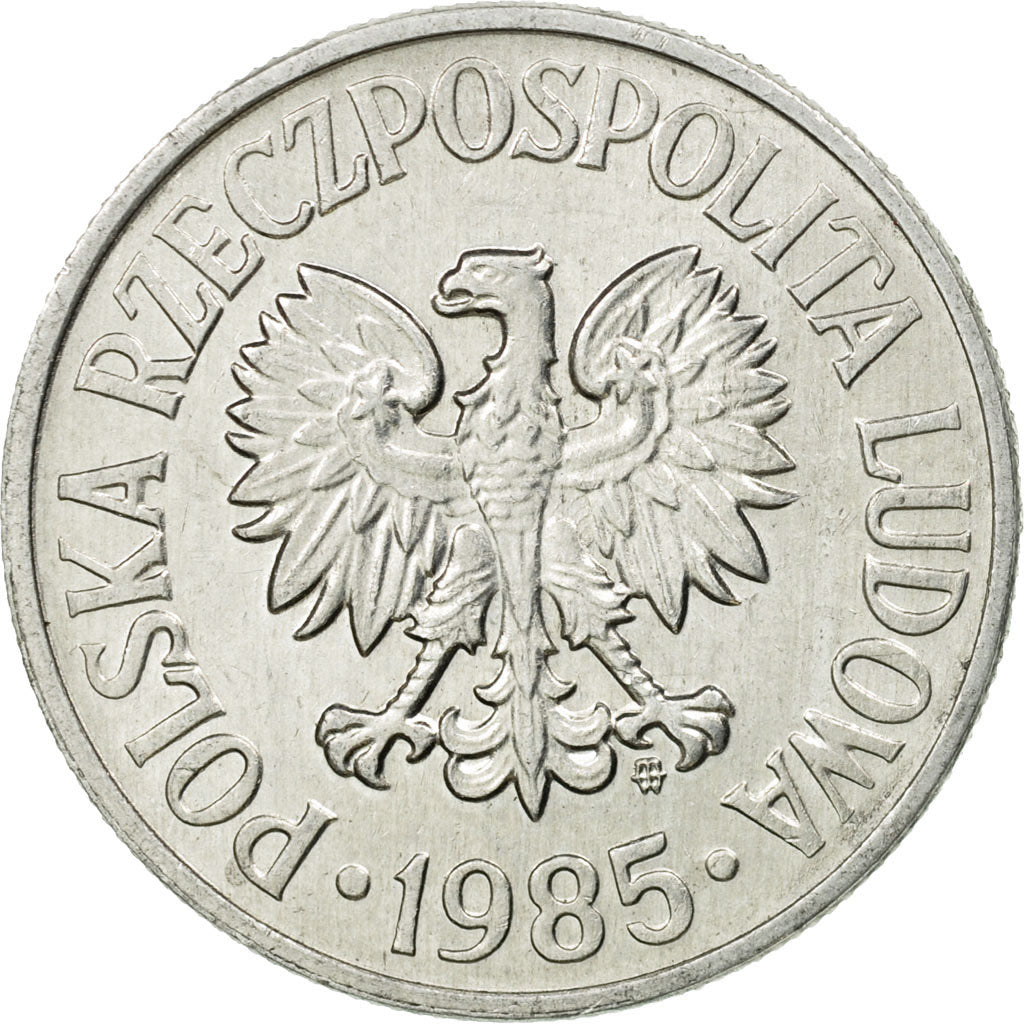 Coin, Poland, 50 Groszy, 1985, Warsaw, EF(40-45), Aluminum, KM:48.1