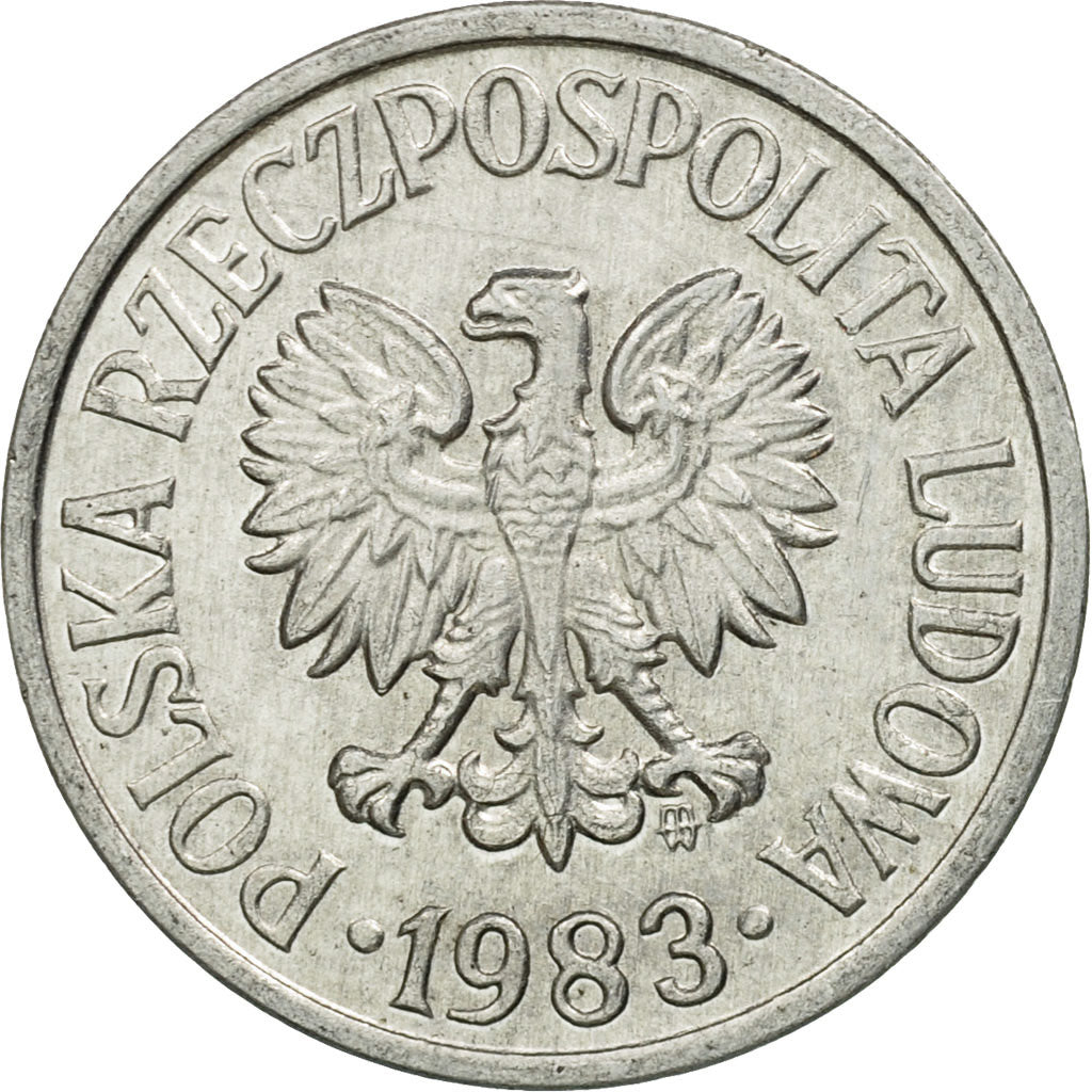 Coin, Poland, 10 Groszy, 1983, Warsaw, EF(40-45), Aluminum, KM:AA47