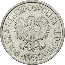 Coin, Poland, 10 Groszy, 1983, Warsaw, EF(40-45), Aluminum, KM:AA47