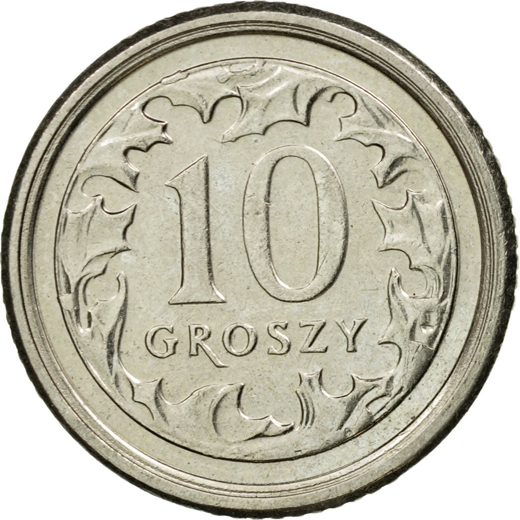 Münze, Polen, 10 Groszy, 2010, Warsaw, VZ, Copper-nickel, KM:279