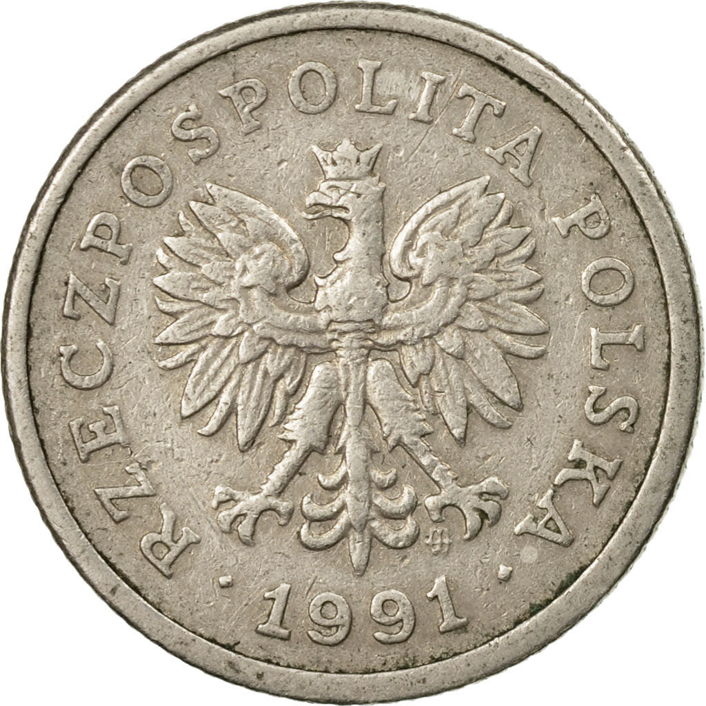 Moneta, Polska, 20 Groszy, 1991, Warsaw, EF(40-45), Miedź-Nikiel, KM:280