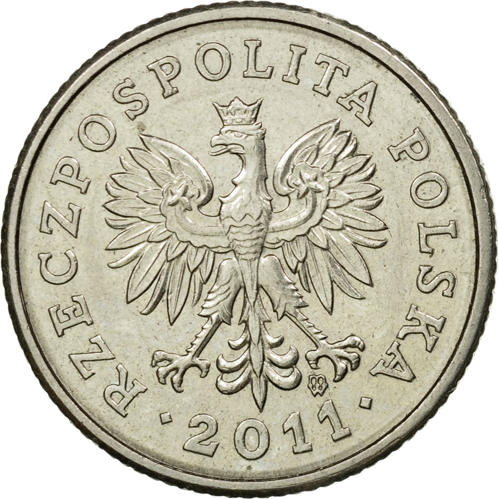 Coin, Poland, 20 Groszy, 2011, Warsaw, EF(40-45), Copper-nickel, KM:280