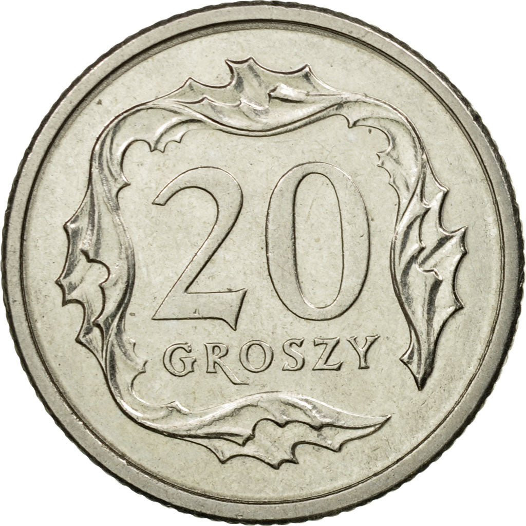 Coin, Poland, 20 Groszy, 2011, Warsaw, EF(40-45), Copper-nickel, KM:280