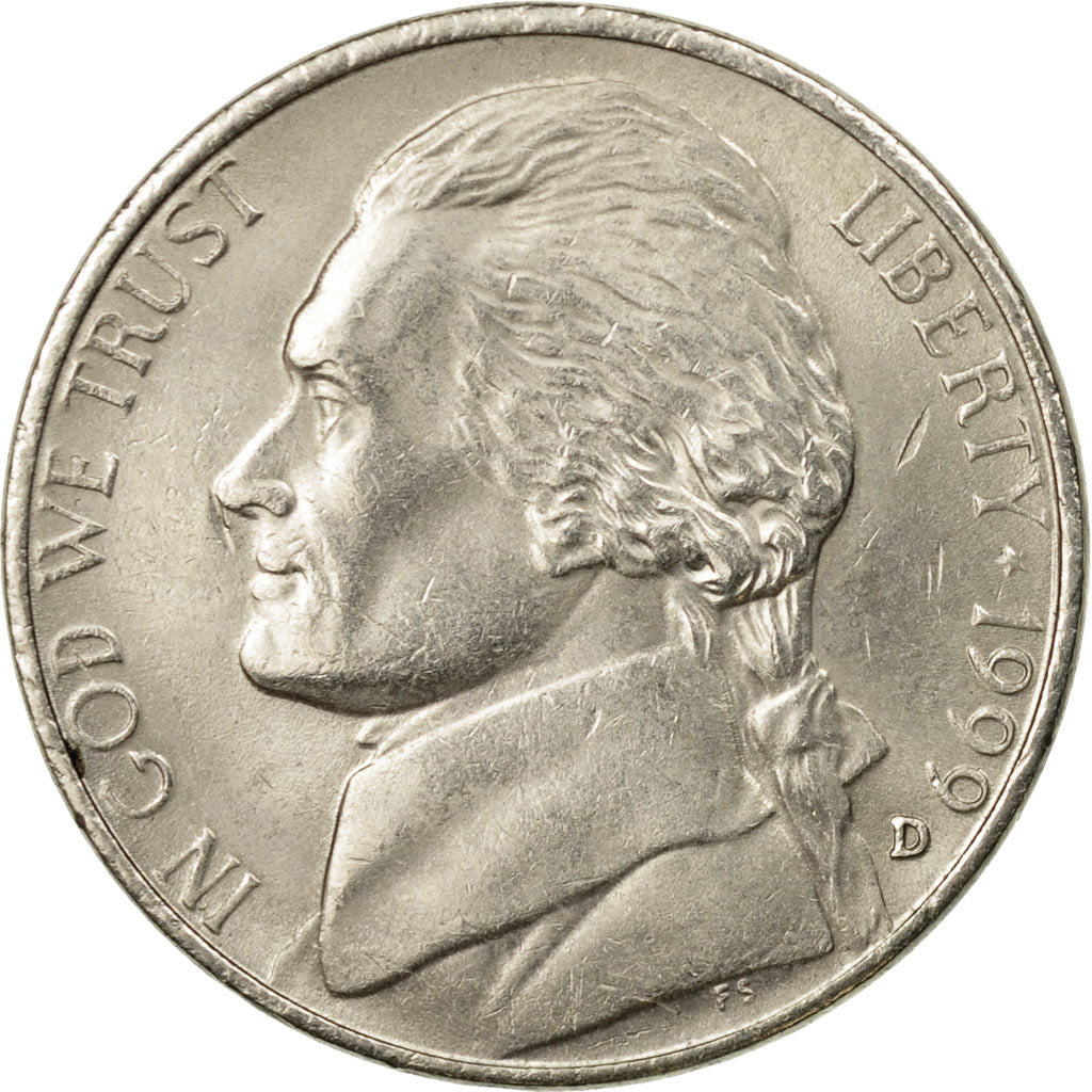 Monnaie, États-Unis, Jefferson Nickel, 5 Cents, 1999, U.S. Mint, Denver, TTB
