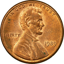 Coin, United States, Lincoln Cent, Cent, 1989, U.S. Mint, Philadelphia