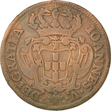 PORTUGAL, 10 Reis, X; 1/2 Vinten, 1743, KM #227, AU(50-53), Copper, 13.26