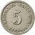 Moneda, ALEMANIA - IMPERIO, Wilhelm II, 5 Pfennig, 1906, Munich, BC+, Cobre -