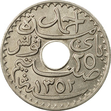 Coin, Tunisia, Ahmad Pasha Bey, 25 Centimes, 1933, Paris, MS(63)