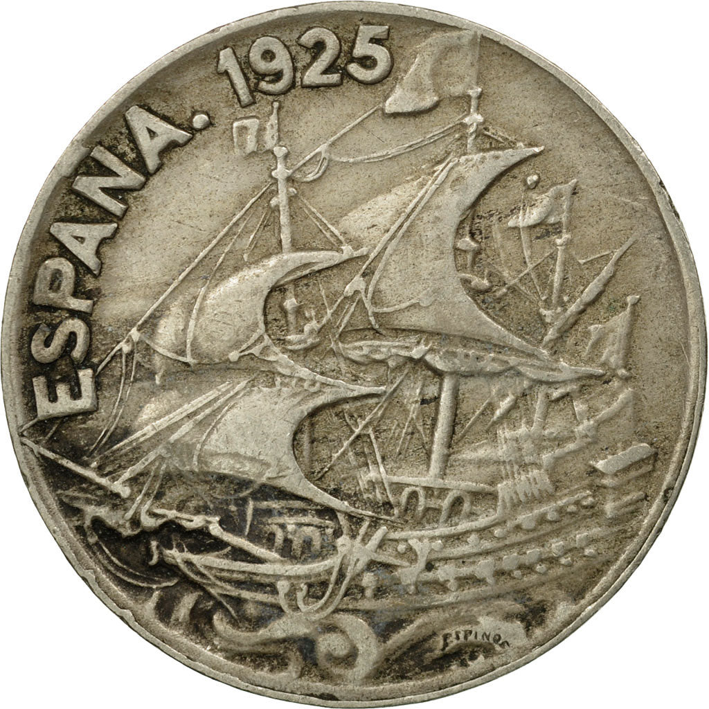 Coin, Spain, Alfonso XIII, 25 Centimos, 1925, Madrid, VF(30-35), Copper-nickel