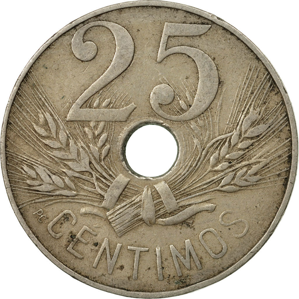 Moneta, Spagna, Alfonso XIII, 25 Centimos, 1927, Madrid, BB, Rame-nichel, KM:742