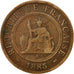 Coin, FRENCH INDO-CHINA, Cent, 1885, Paris, VF(20-25), Bronze, KM:1
