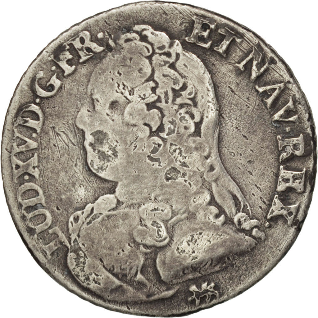 France, Louis XV, 1/5 Écu aux branches d'olivier, 1732, Nantes, Silver