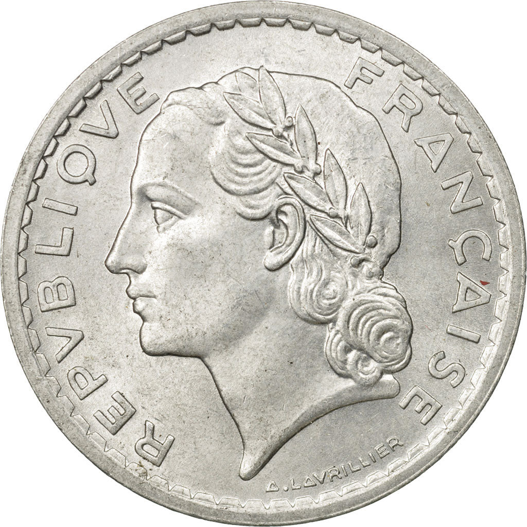 Munten, Frankrijk, Lavrillier, 5 Francs, 1950, Paris, PR, Aluminium, KM:888b.1