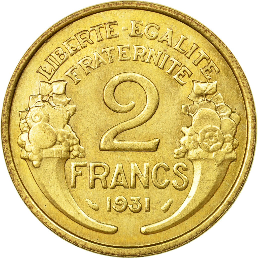 Munten, Frankrijk, Morlon, 2 Francs, 1931, Paris, UNC-, Aluminum-Bronze, KM:886