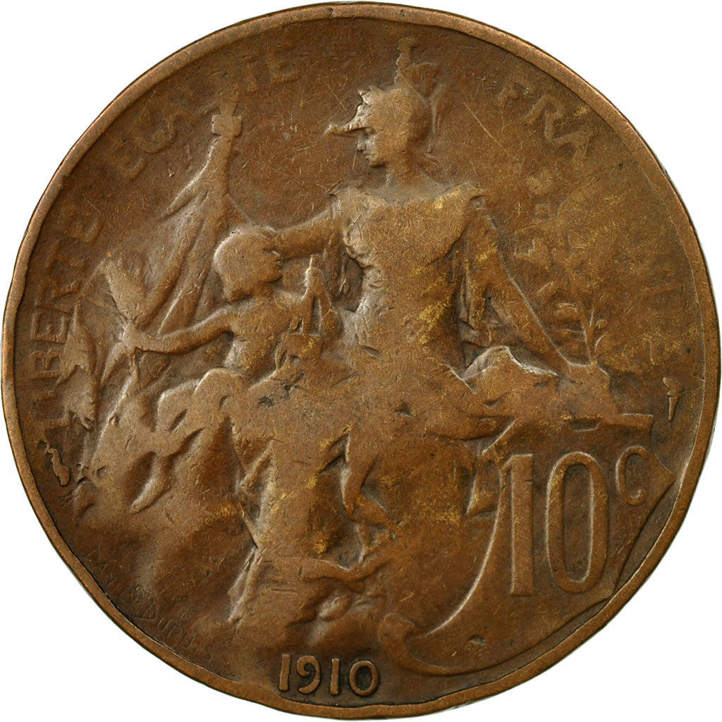 Monnaie, France, Dupuis, 10 Centimes, 1910, Paris, TB, Bronze, Gadoury:277