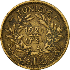 Moneta, Tunisia, Muhammad al-Nasir Bey, 50 Centimes, 1921, Paris, BB, Argento