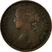 Coin, Great Britain, Victoria, Farthing, 1861, VF(20-25), Bronze, KM:747.2