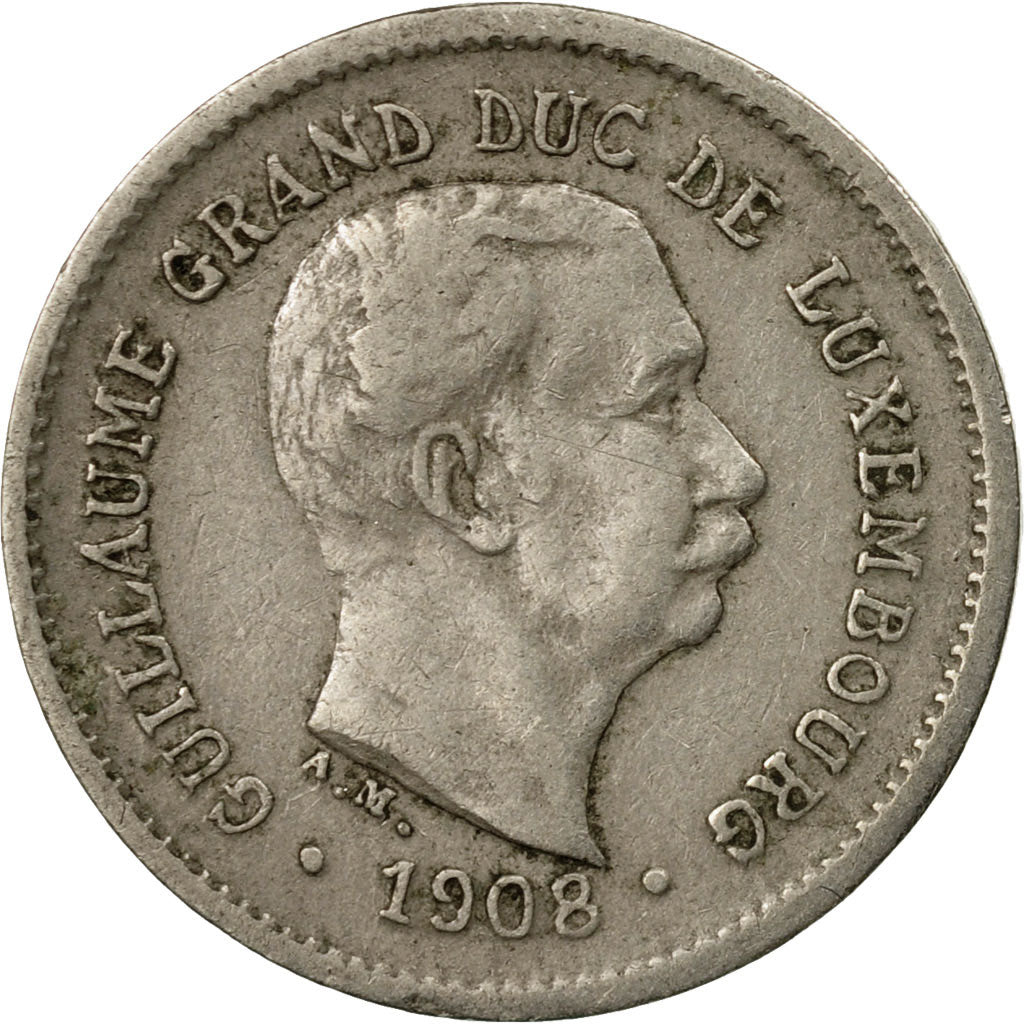 Coin, Luxembourg, William IV, 5 Centimes, 1908, VF(30-35), Copper-nickel, KM:26