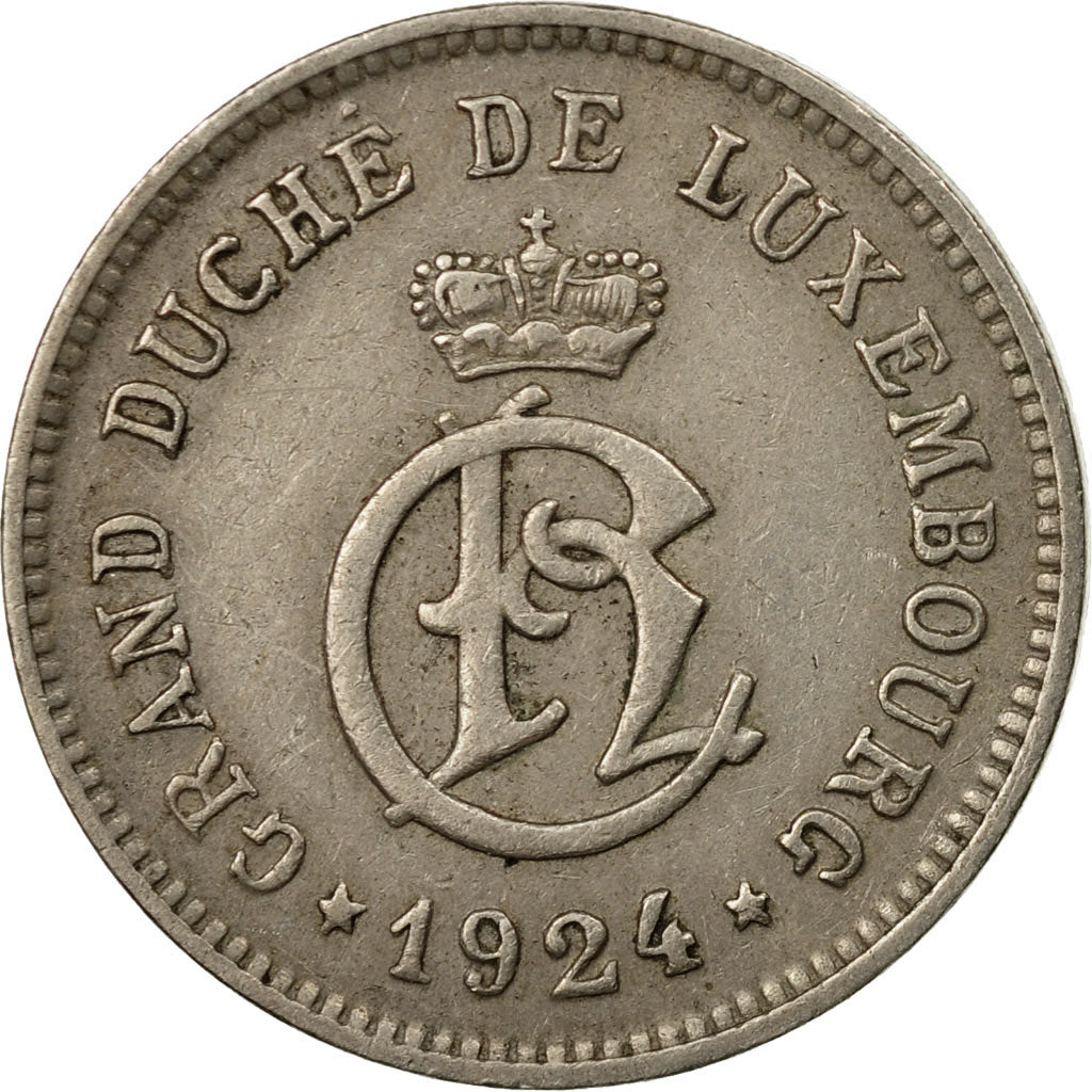 Coin, Luxembourg, Charlotte, 10 Centimes, 1924, EF(40-45), Copper-nickel, KM:34