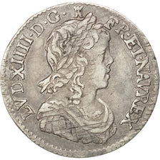 FRANCE, 1/12 Écu à la mèche longue, 1/12 ECU, 10 Sols, 1660, Limoges, KM #166.9,