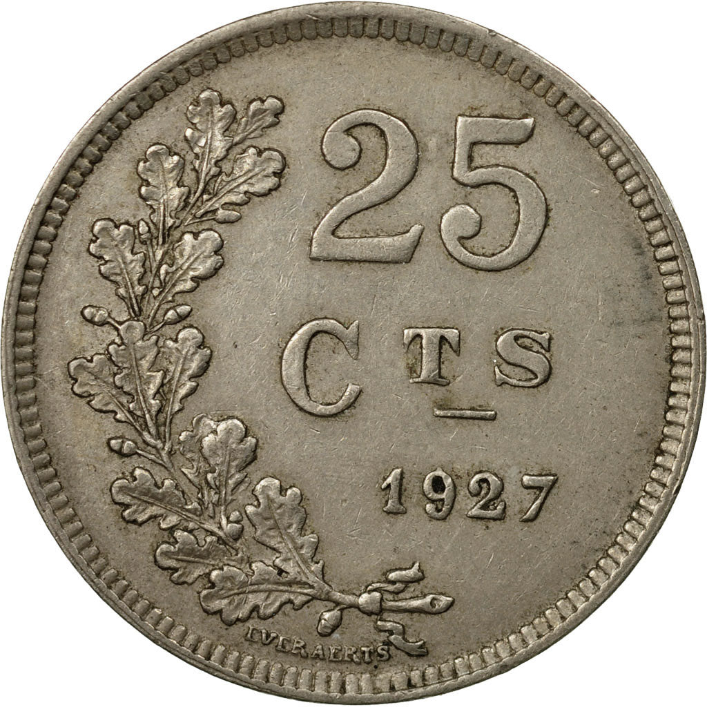 Coin, Luxembourg, Charlotte, 25 Centimes, 1927, EF(40-45), Copper-nickel, KM:37