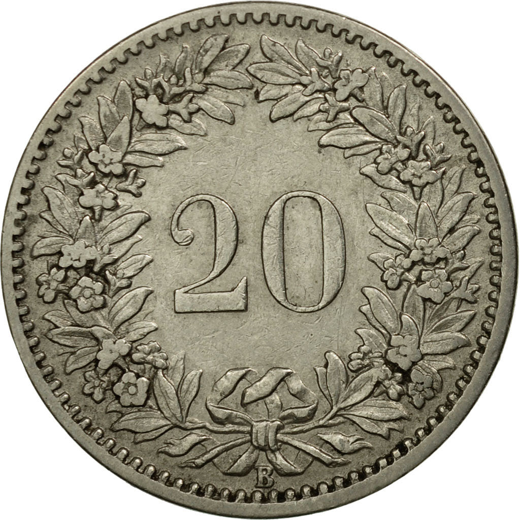 Coin, Switzerland, 20 Rappen, 1903, Bern, EF(40-45), Nickel, KM:29