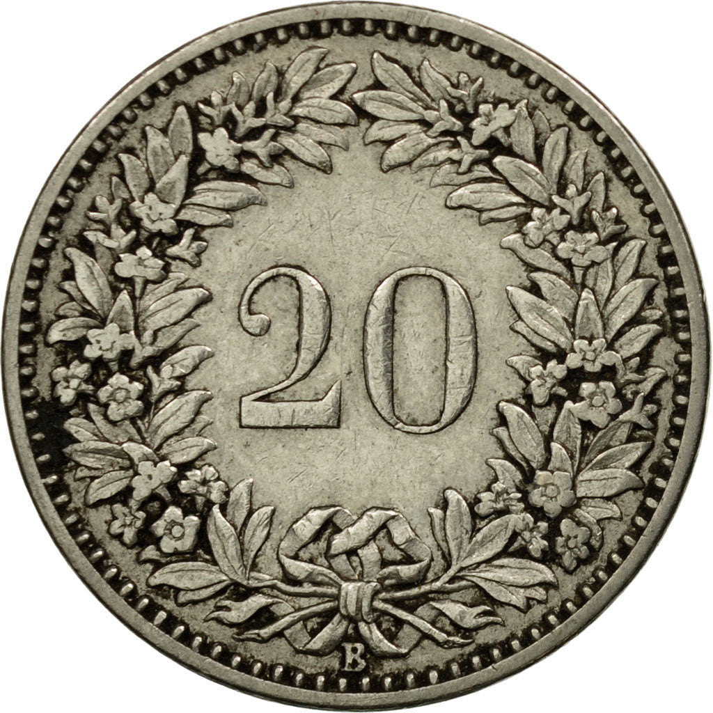 Coin, Switzerland, 20 Rappen, 1903, Bern, EF(40-45), Nickel, KM:29