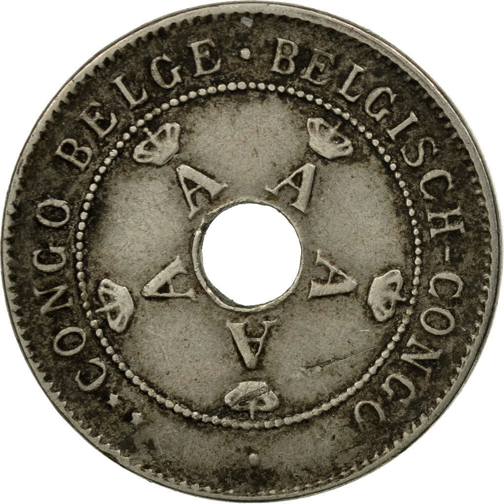 Coin, Belgian Congo, 10 Centimes, 1910, Heaton, EF(40-45), Copper-nickel, KM:18