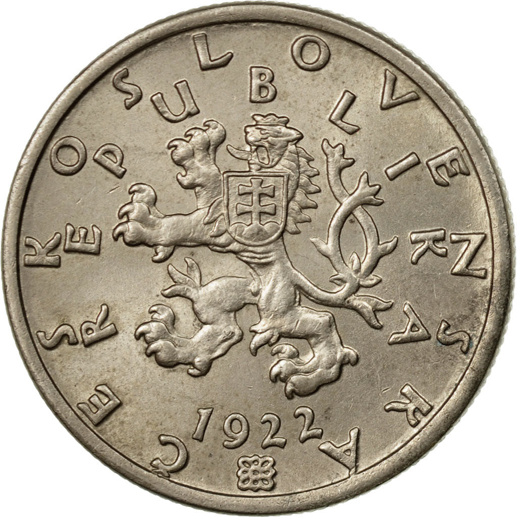 Coin, Czechoslovakia, 50 Haleru, 1922, MS(63), Copper-nickel, KM:2