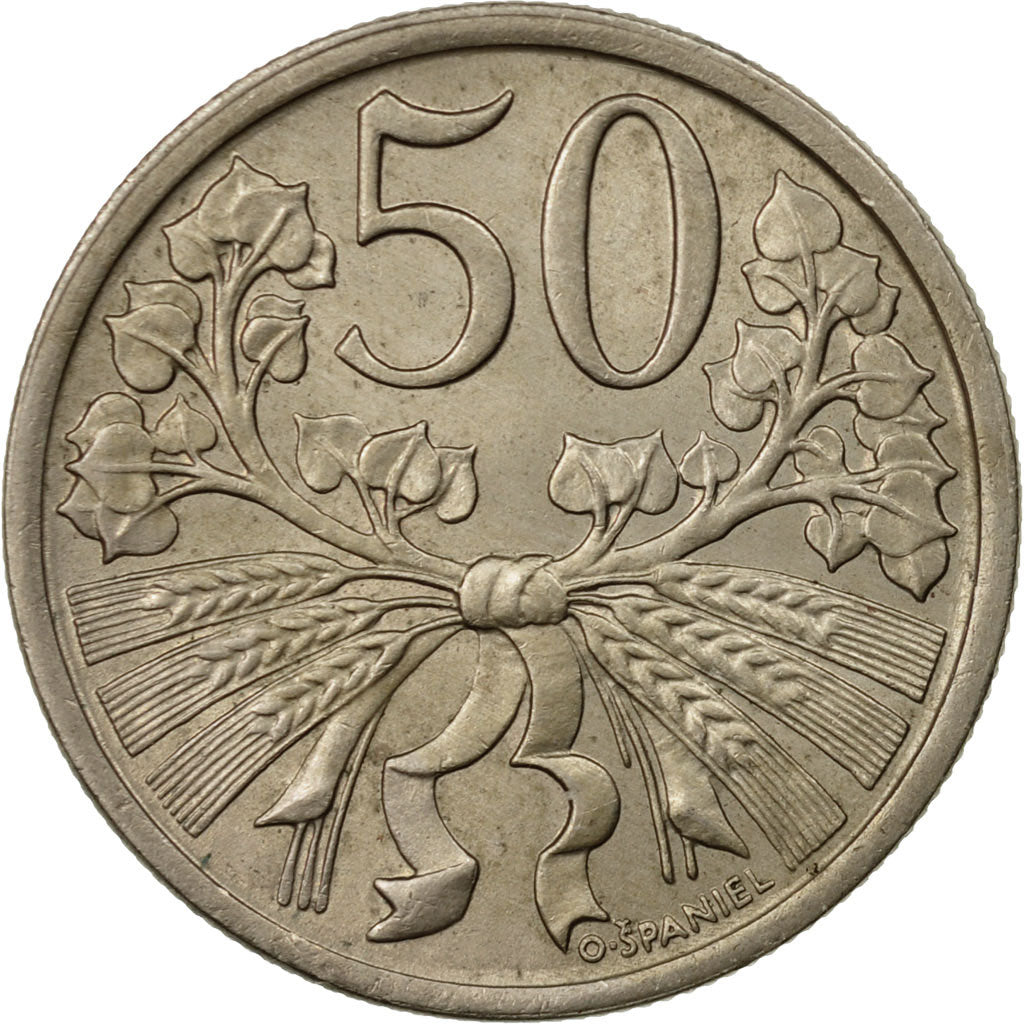 Coin, Czechoslovakia, 50 Haleru, 1922, MS(63), Copper-nickel, KM:2