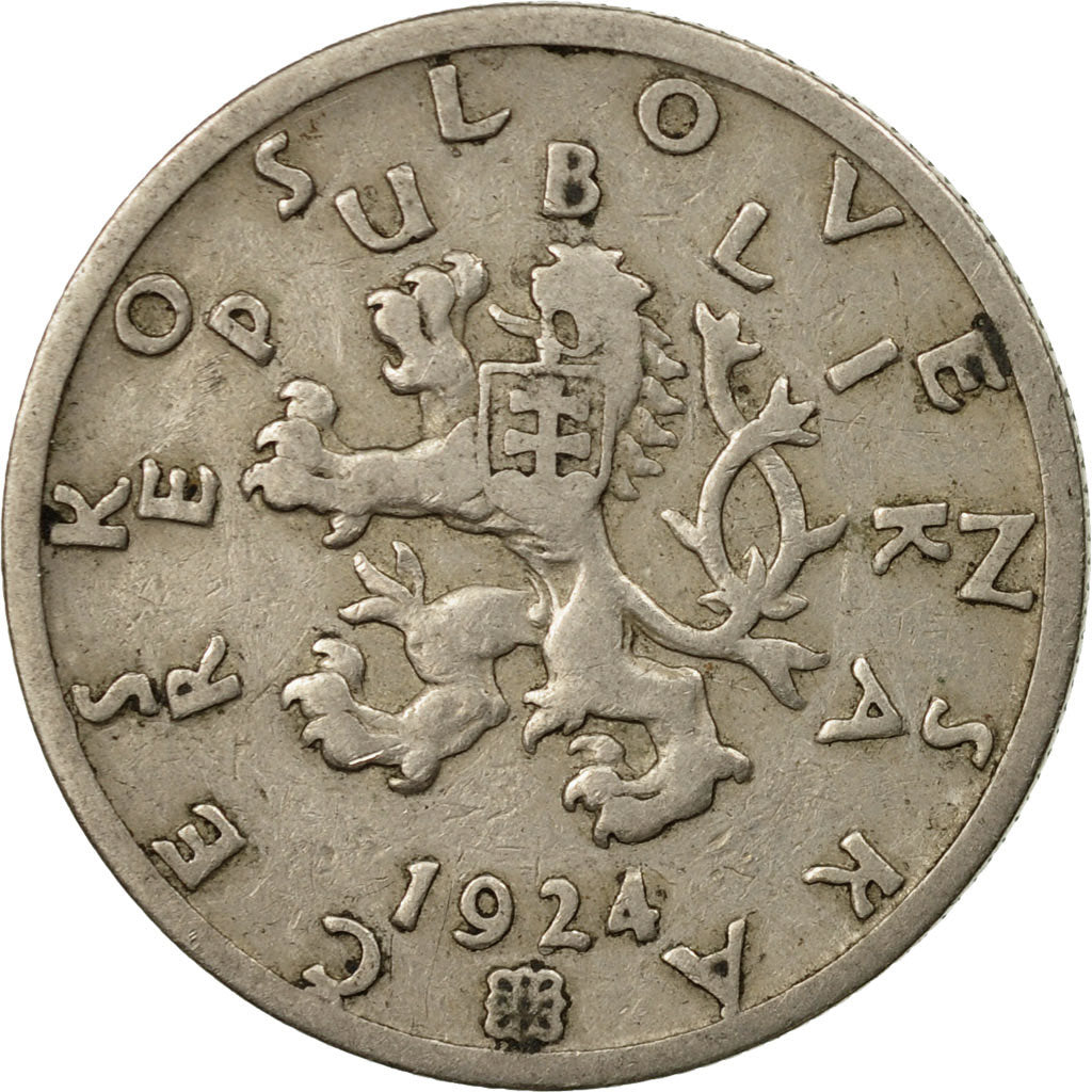 Coin, Czechoslovakia, 50 Haleru, 1924, VF(30-35), Copper-nickel, KM:2