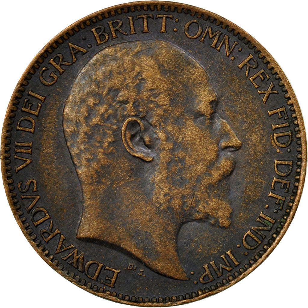 Coin, Great Britain, Edward VII, Farthing, 1909, VF(20-25), Bronze, KM:792