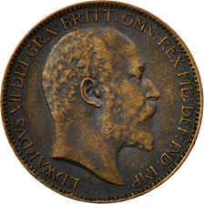 Coin, Great Britain, Edward VII, Farthing, 1909, VF(20-25), Bronze, KM:792