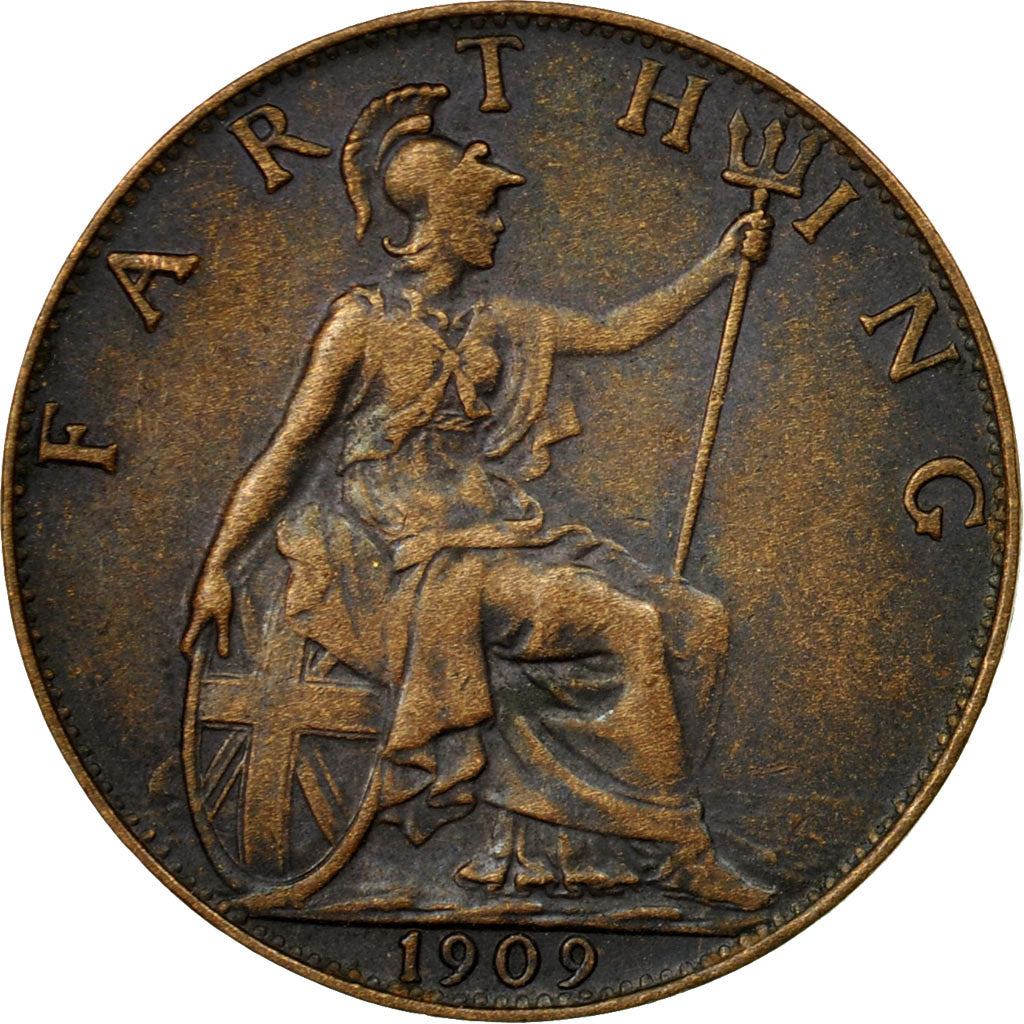 Coin, Great Britain, Edward VII, Farthing, 1909, VF(20-25), Bronze, KM:792