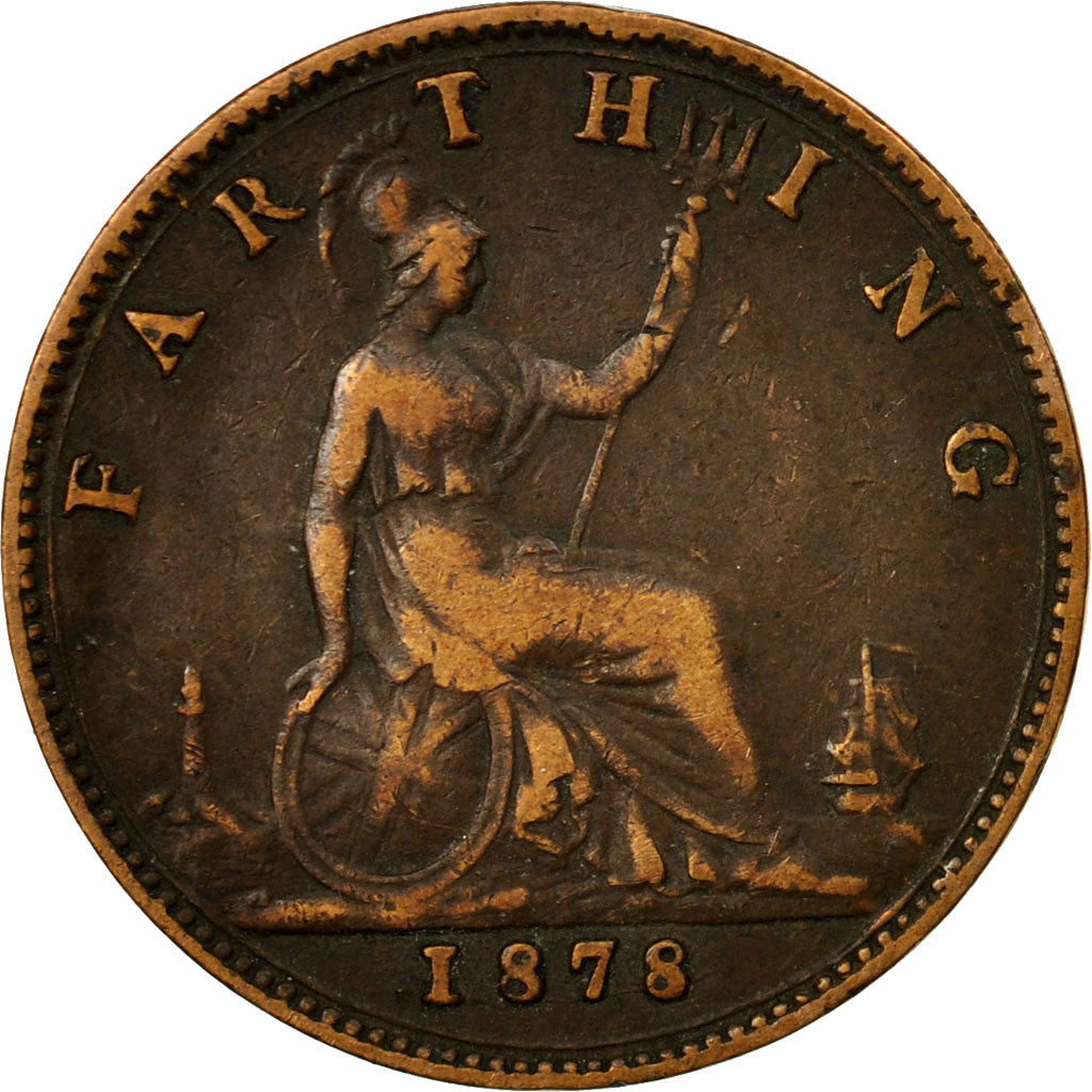 Coin, Great Britain, Victoria, Farthing, 1878, VF(20-25), Bronze, KM:753